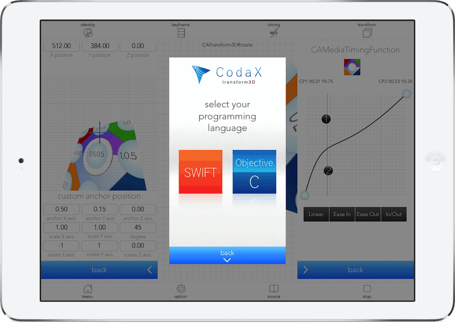 CodaX Sprachauswahl